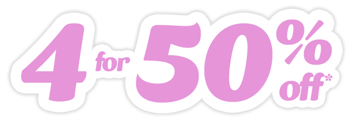 four for fifty percent off